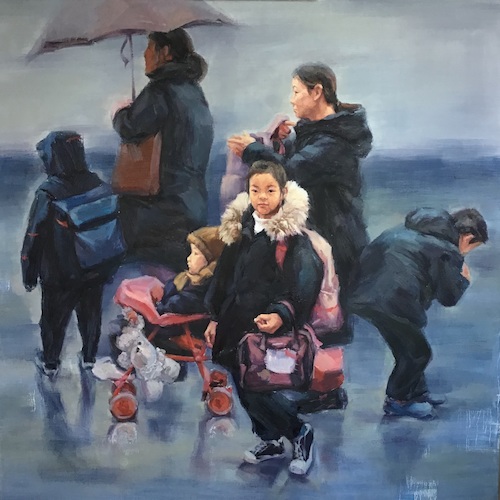 陈莹莹《默》 130×130cm布面油画