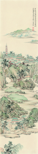 陈瑛纳《虎丘图》138cmX34.5cm纸本
