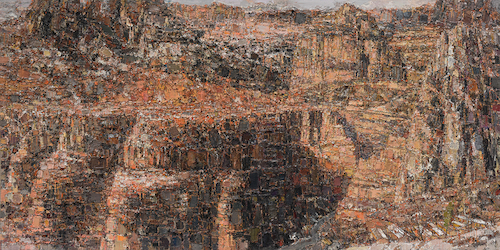 《太行恋歌·深谷迎雪》李成民—2018—400×200cm—布面油画