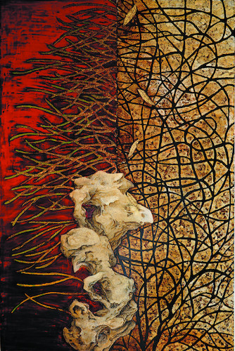 娄芾易 《逸园》100CMX150CM 大漆