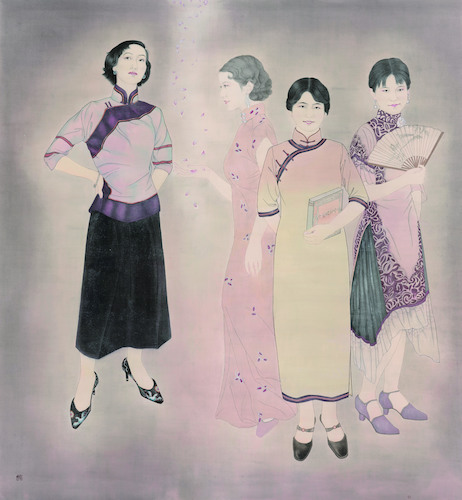 黄乐乐-《蕴藉风流之民国女性》-200×185cm-纸本设色