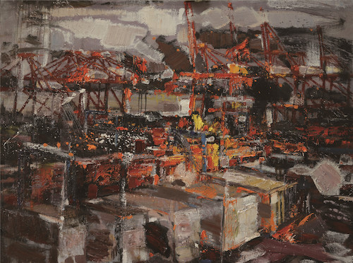 绘画141（油画） 2014213801 刘邢   港口  布面油画  160×120cm  2018年