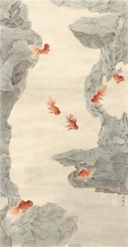 吴明倬  年年有鱼·年年无余  彩墨纸本  76×146cm  2018年