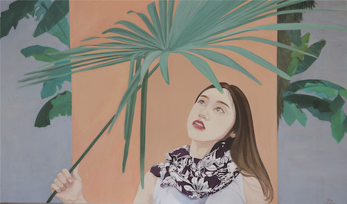 周文  夏草盼秋日  布面油画  170cm×100cm  2018年