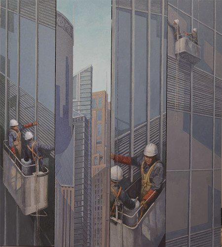 绘画141（油画） 2014213744  夏正  劳动者自在之境  布面油画  160×180cm  2018年