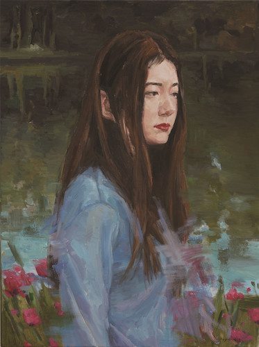 韩悦  自画像  布面油画  50cm×60cm  2018年