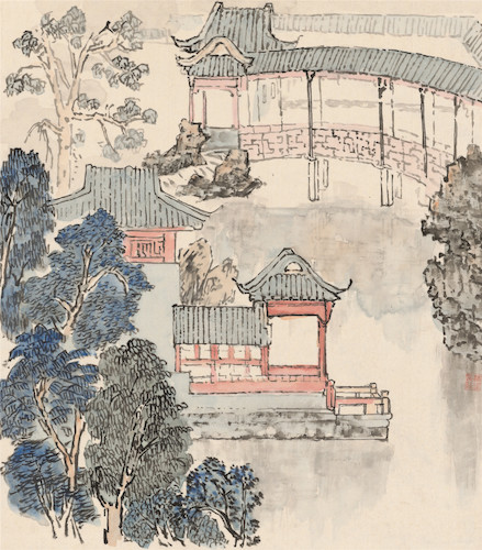 绘画153（山水） 2015210703028 林沛瑶（童节指导） 《苏州园林小景》