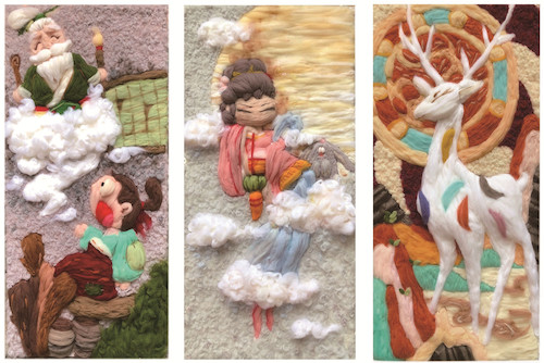 李佳宁  童幻·古今变  纤维艺术  60cm×120cm×3幅  2018年
