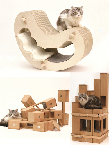 邵嘉宁 猫豆荚和猫的礼物盒子木质坐具设计 木质坐具 604060 404088cm 2018年