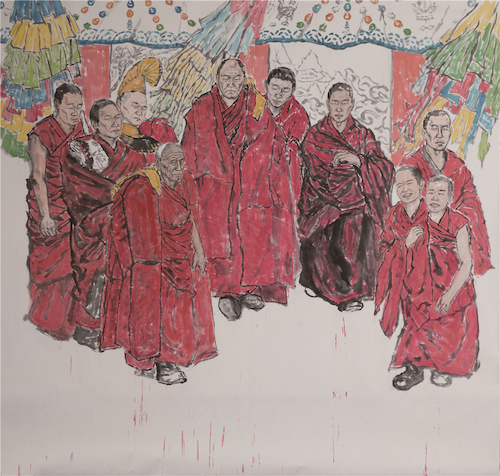 绘画152（人物）2015210703030刘洋（何兴泉指导）《走出拉卜楞寺》